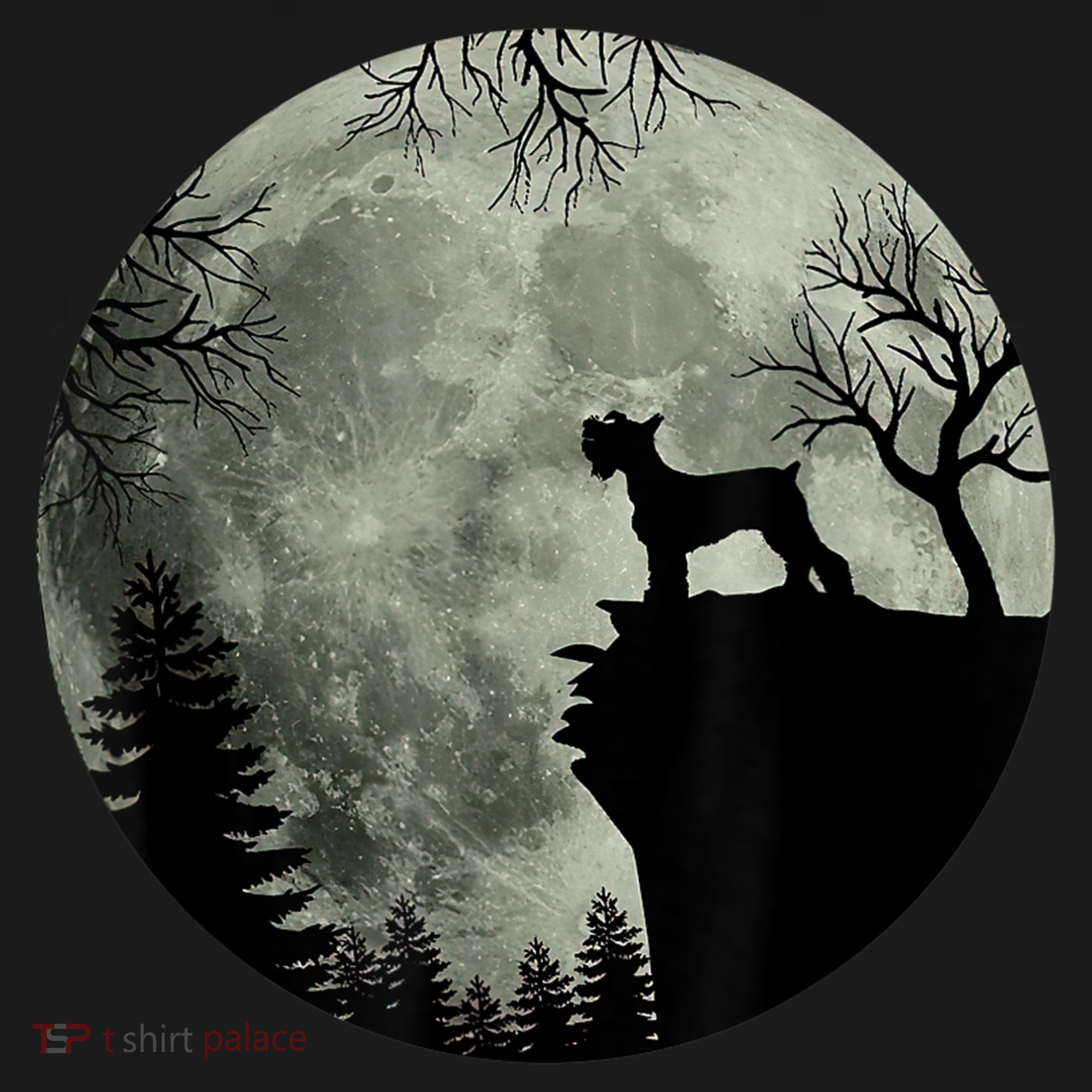 Schnauzer Dog Under Moon Halloween Costume Tote Bag