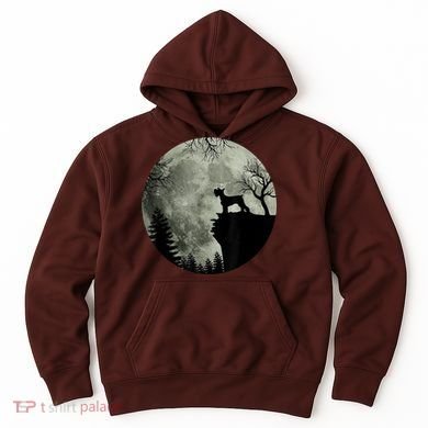 Schnauzer Dog Under Moon Halloween Costume Hoodie