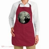 Schnauzer Dog Under Moon Halloween Costume Apron thumb 2