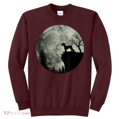 Schnauzer Dog Under Moon Halloween Costume Sweatshirt