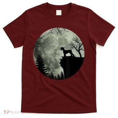 Schnauzer Dog Under Moon Halloween Costume T-Shirt