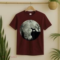 Schnauzer Dog Under Moon Halloween Costume T-Shirt thumb 2