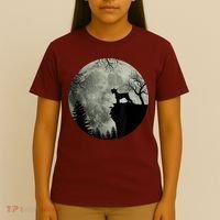 Schnauzer Dog Under Moon Halloween Costume T-Shirt thumb 4