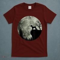 Schnauzer Dog Under Moon Halloween Costume T-Shirt thumb 5