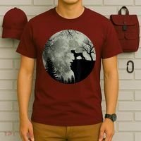 Schnauzer Dog Under Moon Halloween Costume T-Shirt thumb 6