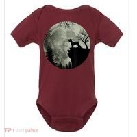 Schnauzer Dog Under Moon Halloween Costume Baby Bodysuit thumb 0