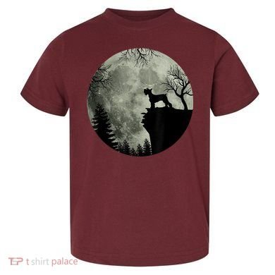 Schnauzer Dog Under Moon Halloween Costume Toddler T-Shirt