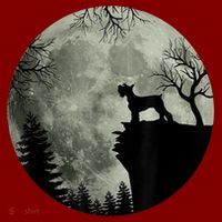 Schnauzer Dog Under Moon Halloween Costume Visor thumb 3
