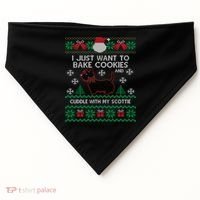 Scottie Dog Ugly Christmas Party Scottish Terrier Novelty Gift USA-Made Doggie Bandana thumb 0