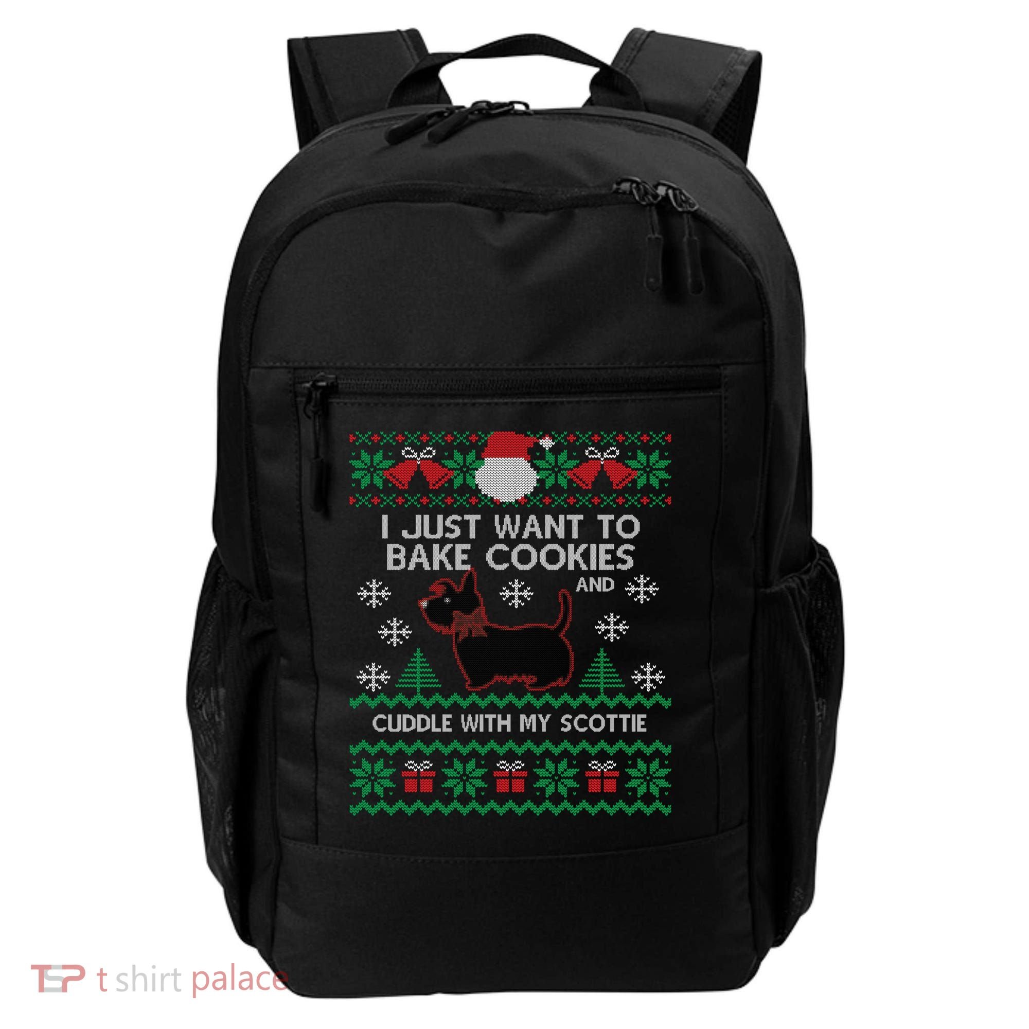 Scottie Dog Ugly Christmas Party Scottish Terrier Novelty Gift Backpack
