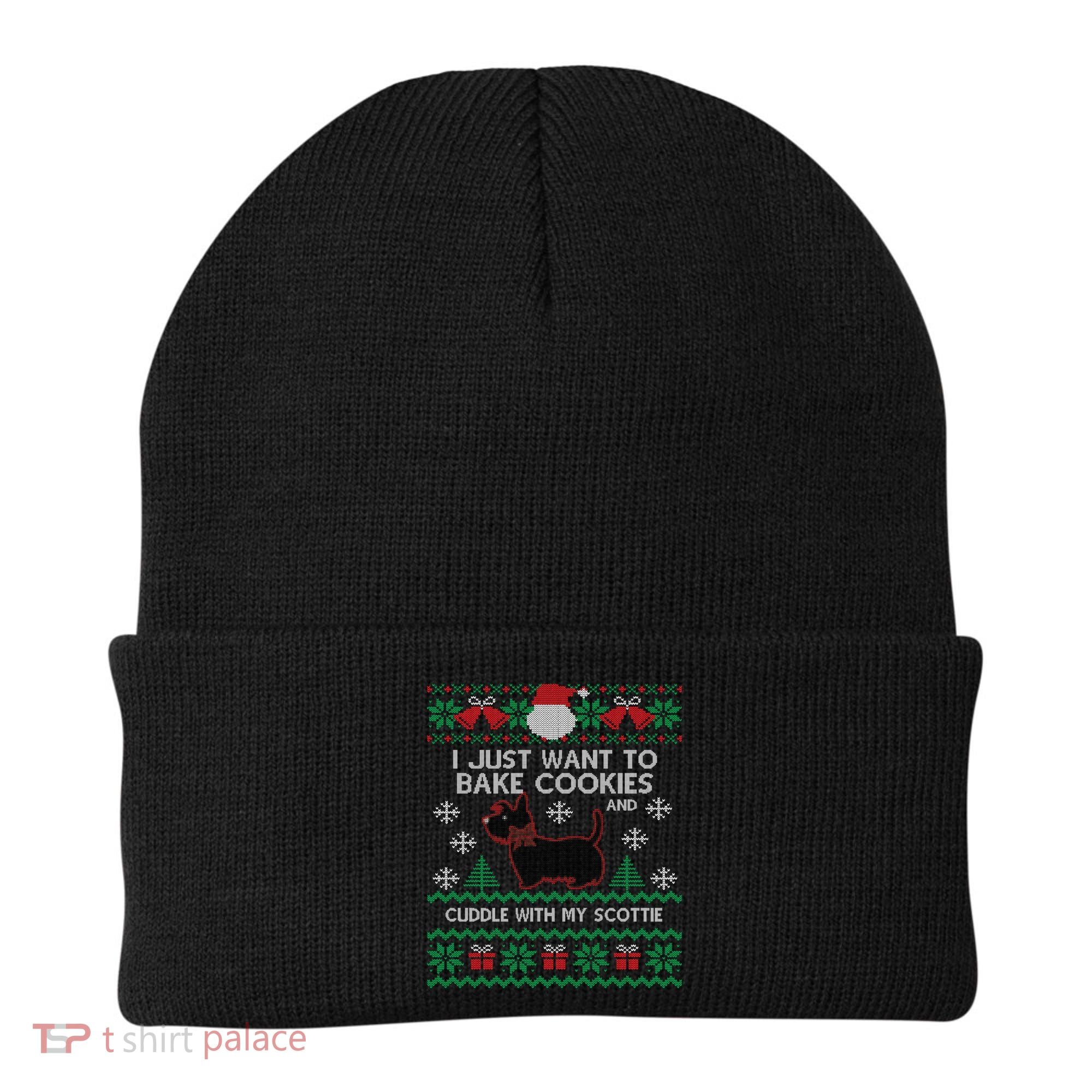 Scottie Dog Ugly Christmas Party Scottish Terrier Novelty Gift Beanie
