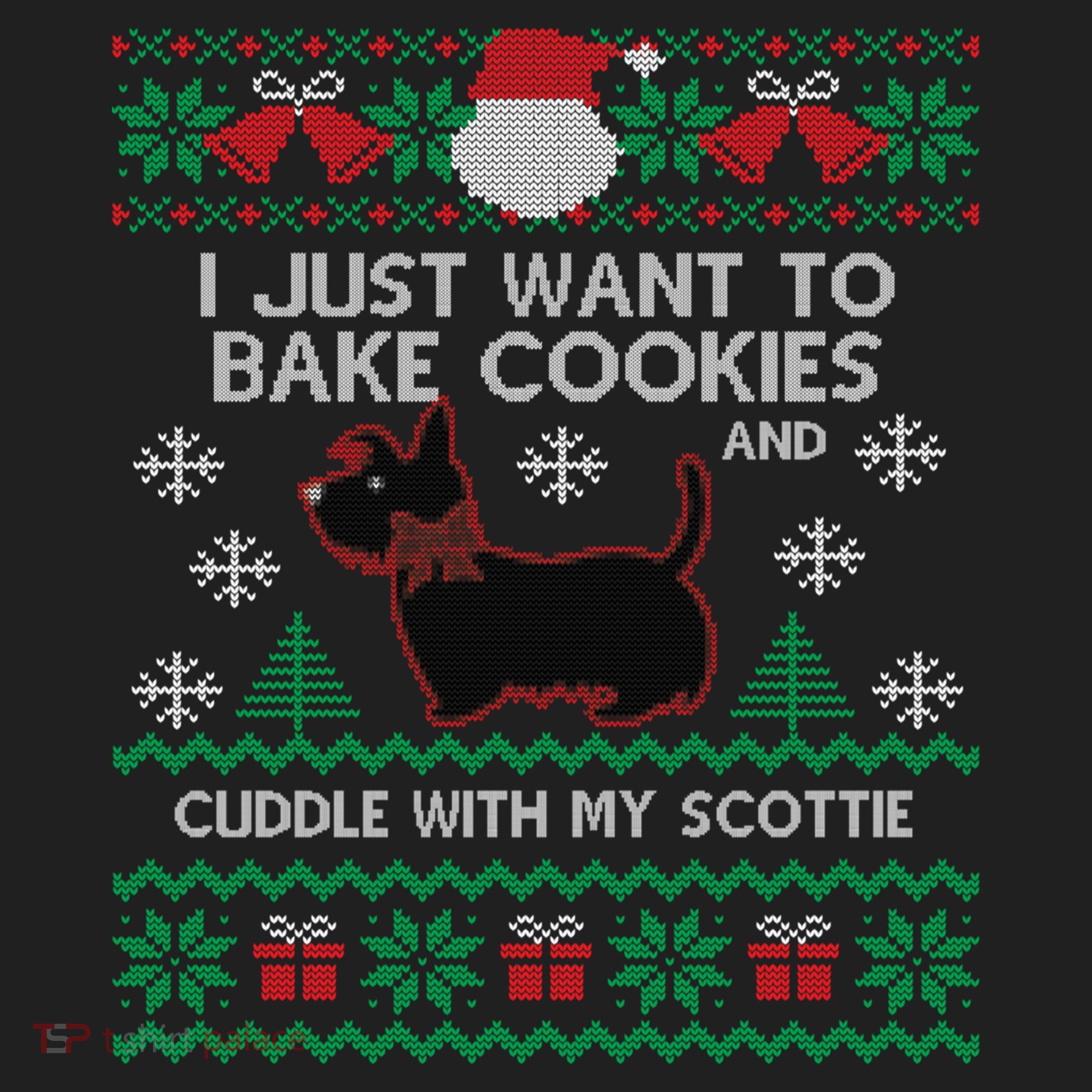 Scottie Dog Ugly Christmas Party Scottish Terrier Novelty Gift Beanie