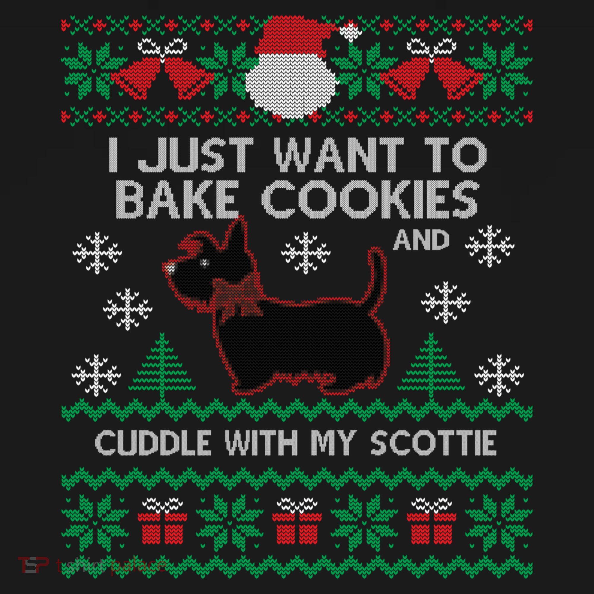 Scottie Dog Ugly Christmas Party Scottish Terrier Novelty Gift Women's Hoodie
