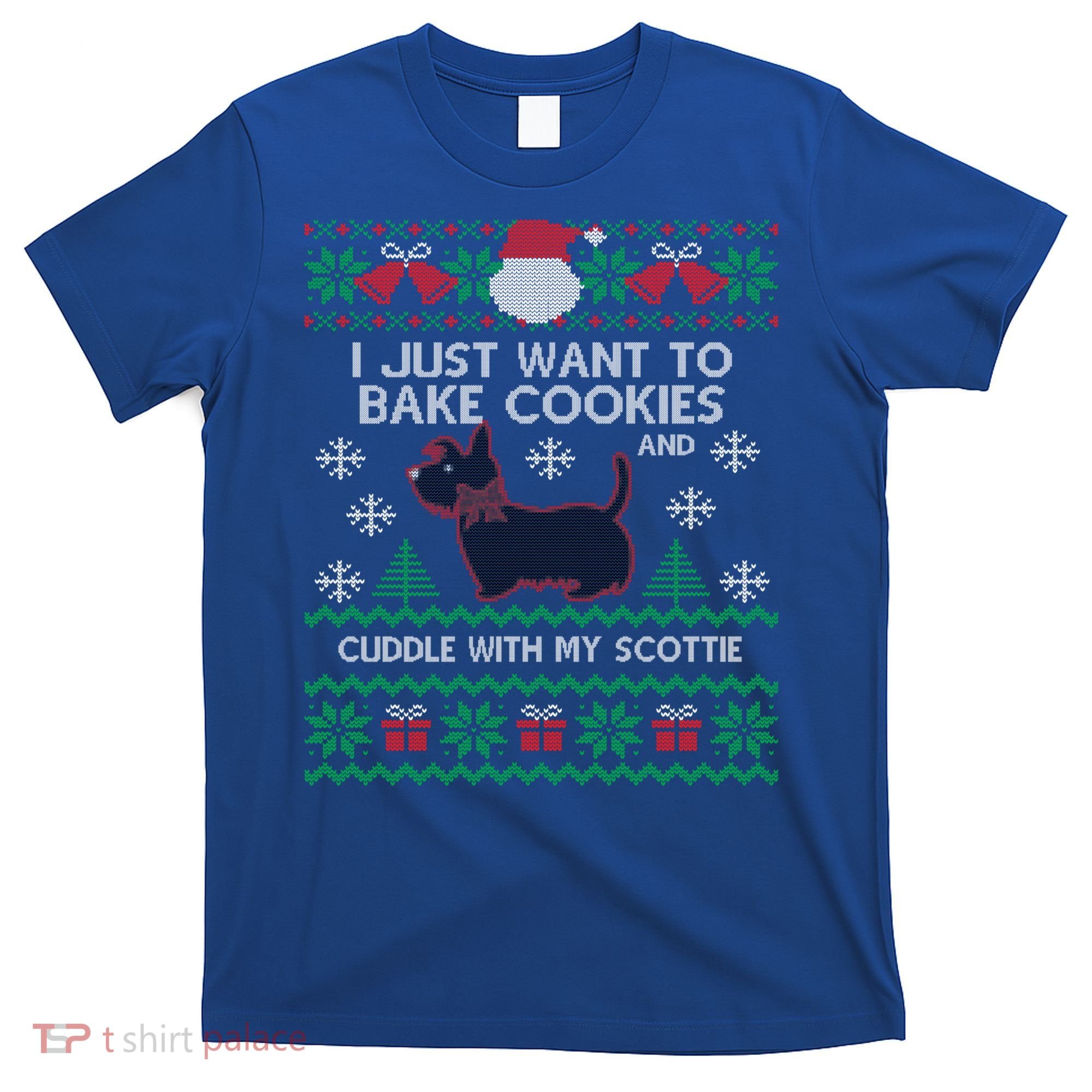 Scottie Dog Ugly Christmas Party Scottish Terrier Novelty Gift T-Shirt