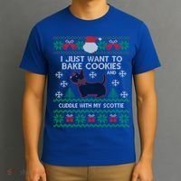 Scottie Dog Ugly Christmas Party Scottish Terrier Novelty Gift T-Shirt thumb 3