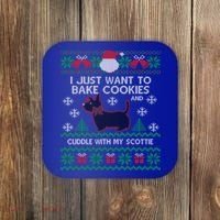 Scottie Dog Ugly Christmas Party Scottish Terrier Novelty Gift Coaster thumb 0