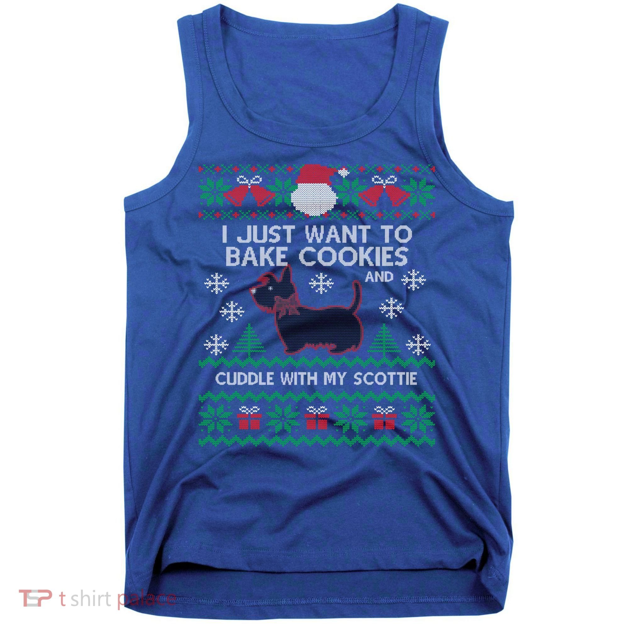 Scottie Dog Ugly Christmas Party Scottish Terrier Novelty Gift Tank Top
