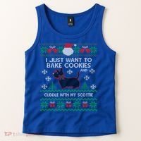 Scottie Dog Ugly Christmas Party Scottish Terrier Novelty Gift Tank Top thumb 2