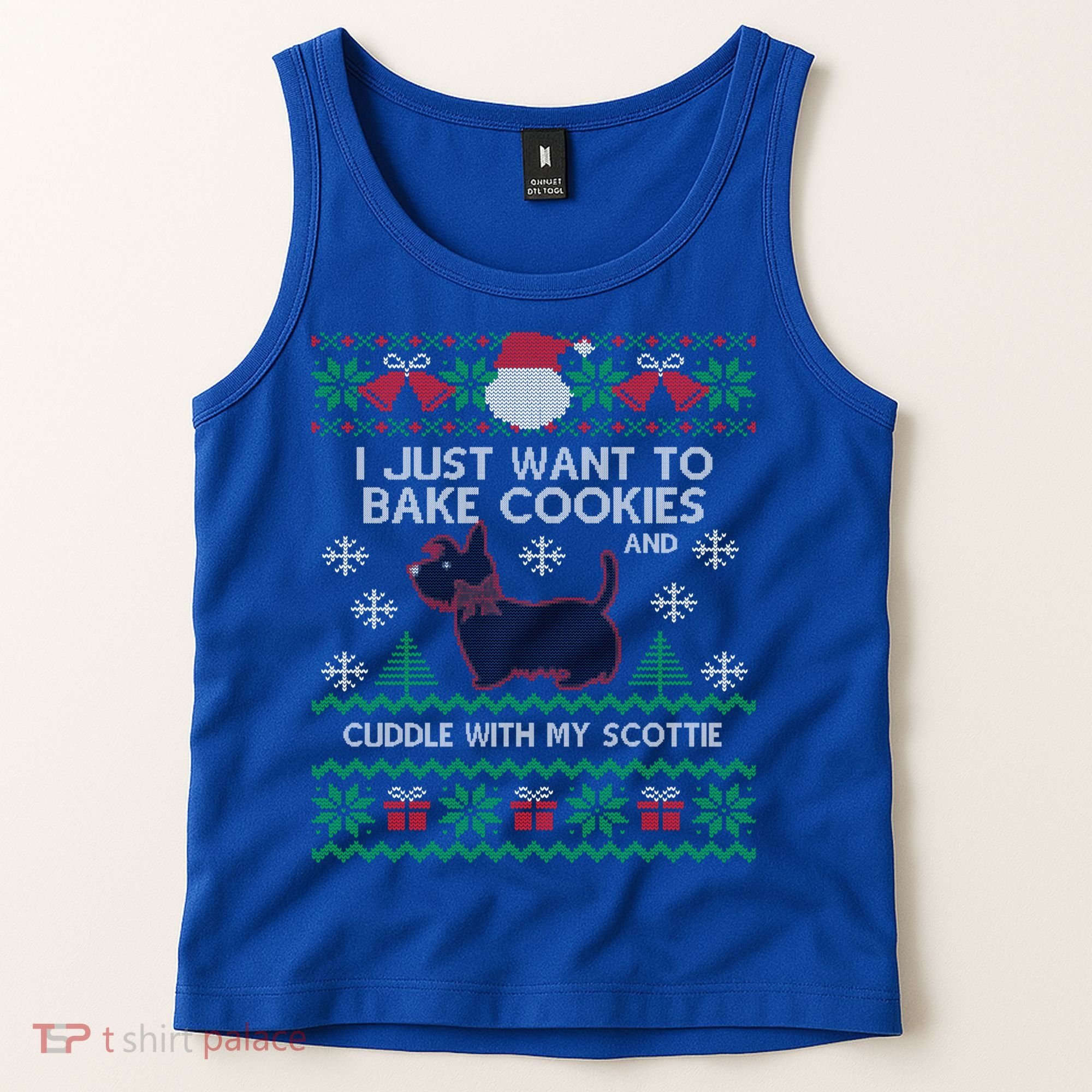 Scottie Dog Ugly Christmas Party Scottish Terrier Novelty Gift Tank Top