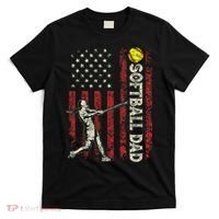 Softball Dad US Flag Gifts For Dad Men Patriotic Fathers Day T-Shirt thumb 0