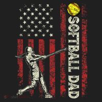 Softball Dad US Flag Gifts For Dad Men Patriotic Fathers Day Hat thumb 2
