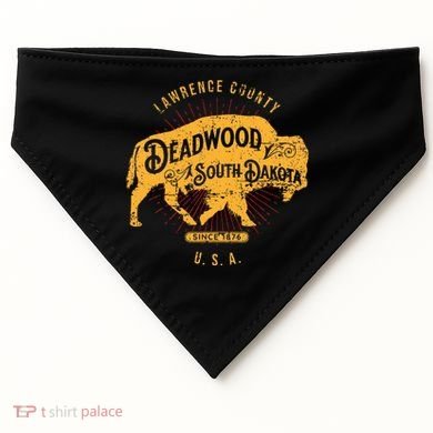 South Dakota Usa Distressed Bison Design Souvenir USA-Made Doggie Bandana