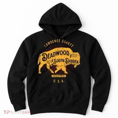 South Dakota Usa Distressed Bison Design Souvenir Hoodie