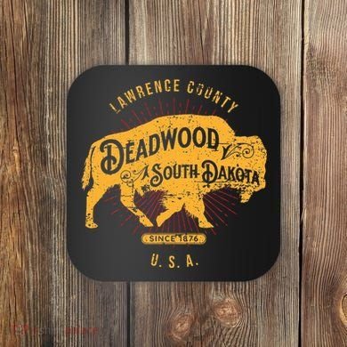 South Dakota Usa Distressed Bison Design Souvenir Coaster