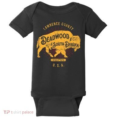 South Dakota Usa Distressed Bison Design Souvenir Baby Bodysuit
