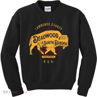 South Dakota Usa Distressed Bison Design Souvenir Kids Sweatshirt