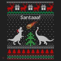 Santa Dinosaur Ugly Christmas Sweater Dinosaur Women's Sweatshirt thumb 2