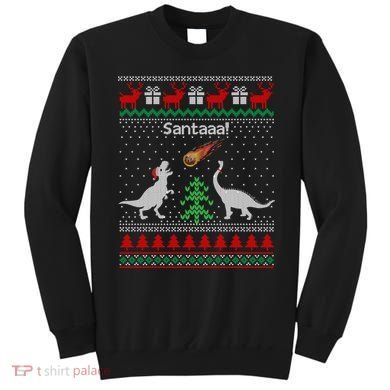Santa Dinosaur Ugly Christmas Sweater Dinosaur Sweatshirt