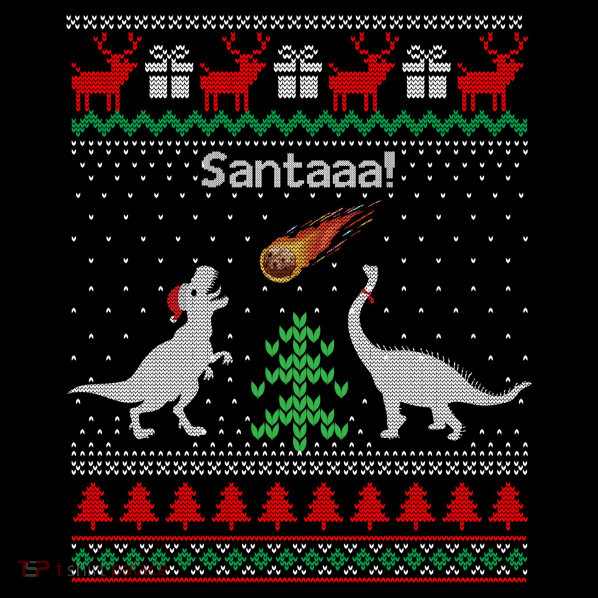 Santa Dinosaur Ugly Christmas Sweater Dinosaur Women's Hoodie