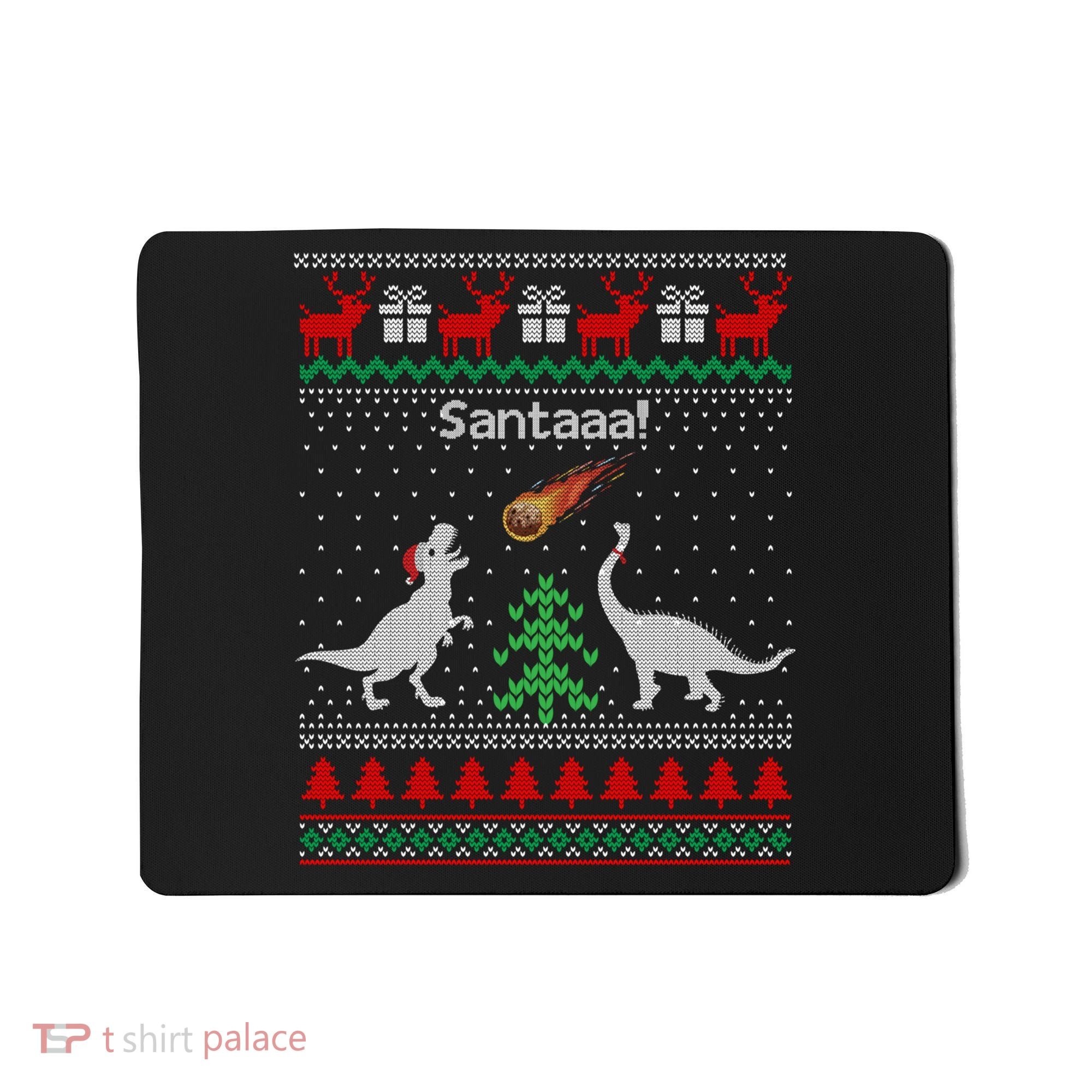 Santa Dinosaur Ugly Christmas Sweater Dinosaur Mousepad