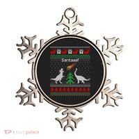 Santa Dinosaur Ugly Christmas Sweater Dinosaur Ornament thumb 0