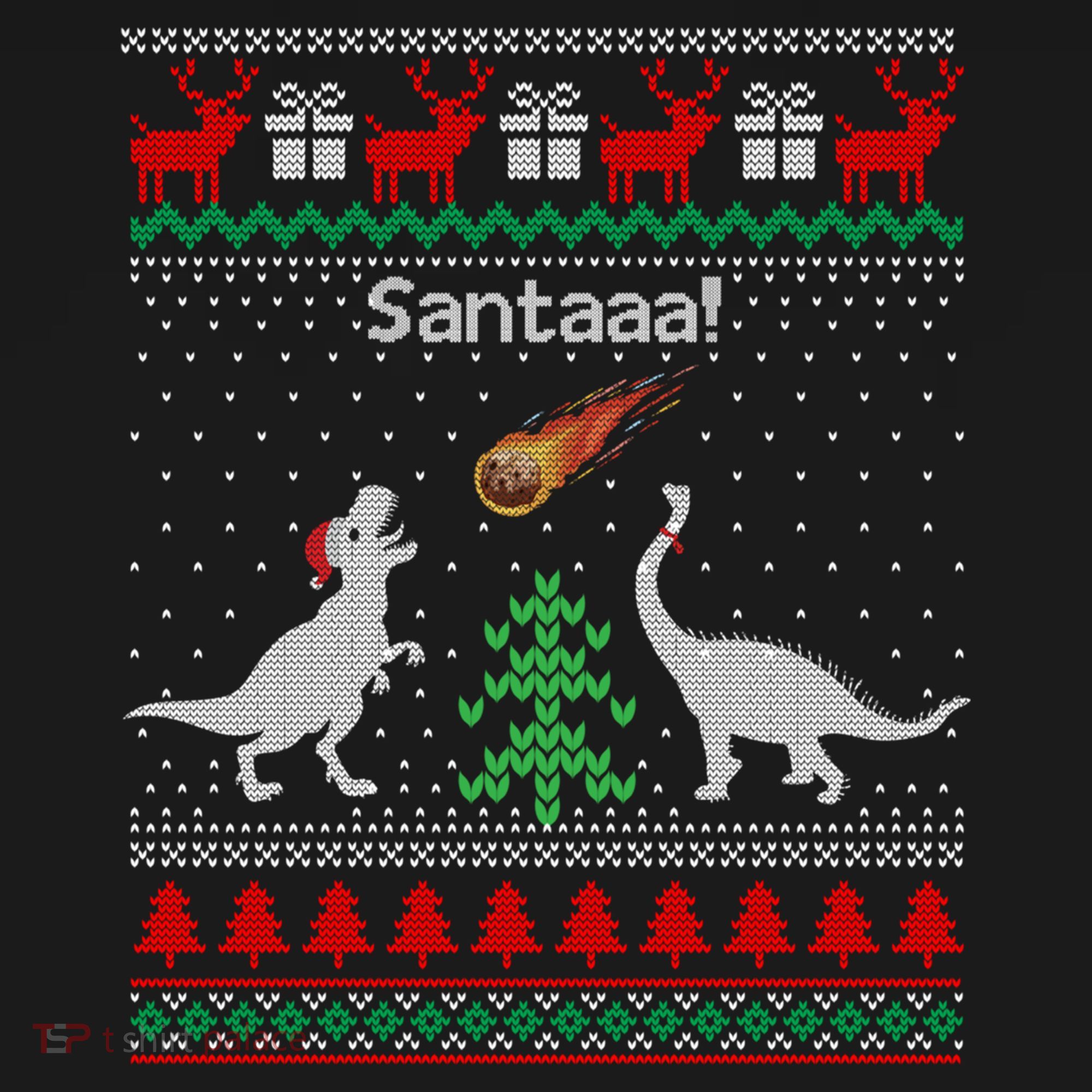 Santa Dinosaur Ugly Christmas Sweater Dinosaur Baby Bodysuit
