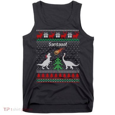 Santa Dinosaur Ugly Christmas Sweater Dinosaur Tank Top