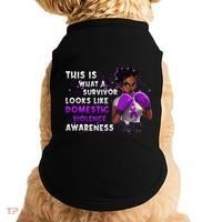 Survivor Domestic Violence Awareness Purple Doggie Tank thumb 0