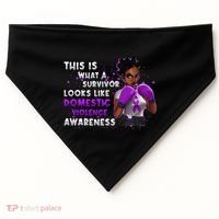 Survivor Domestic Violence Awareness Purple USA-Made Doggie Bandana thumb 0