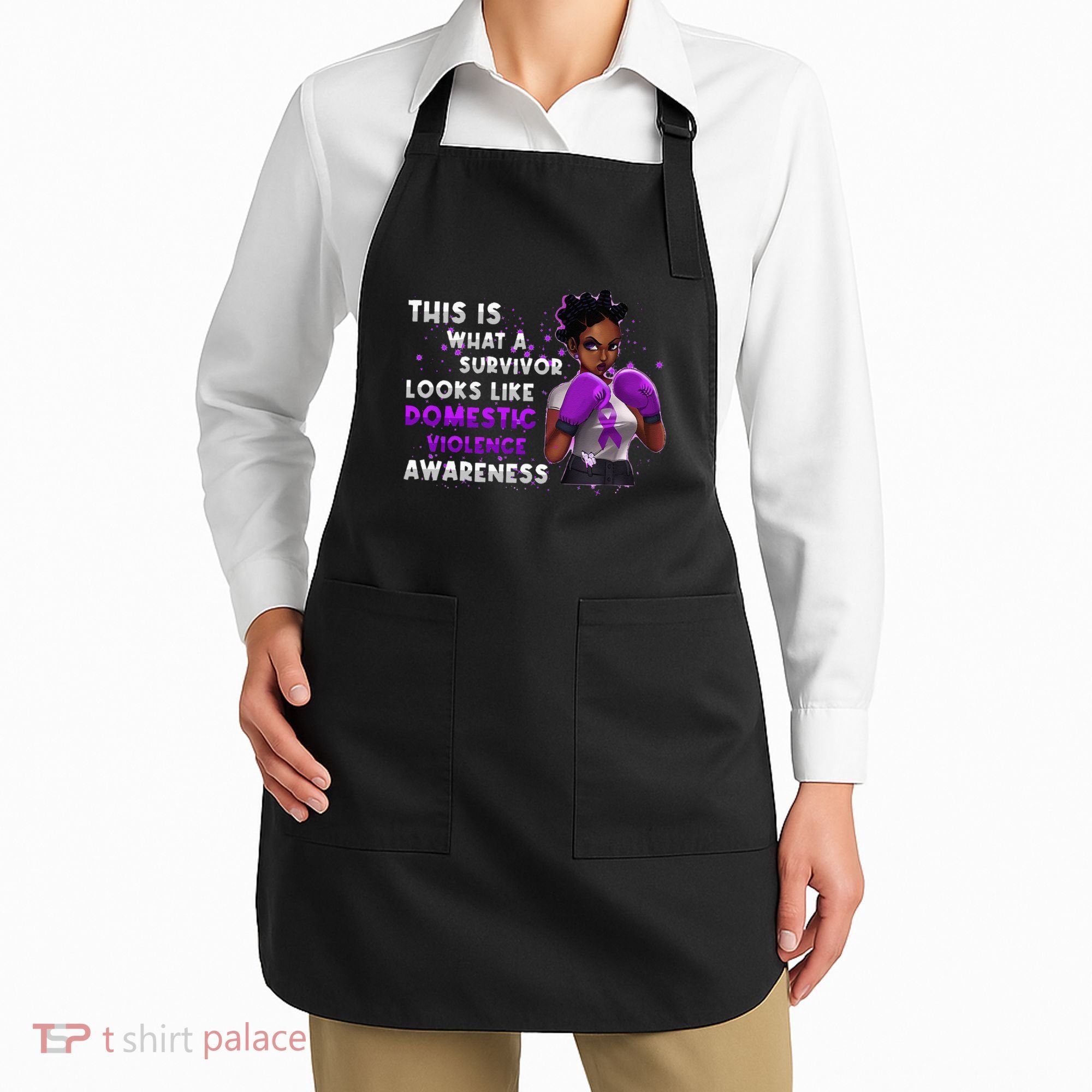Survivor Domestic Violence Awareness Purple Apron