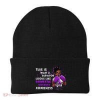 Survivor Domestic Violence Awareness Purple Beanie thumb 0