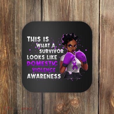 Survivor Domestic Violence Awareness Purple Coaster