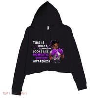 Survivor Domestic Violence Awareness Purple Crop Fleece Hoodie thumb 0