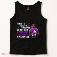Survivor Domestic Violence Awareness Purple Tank Top thumb 2