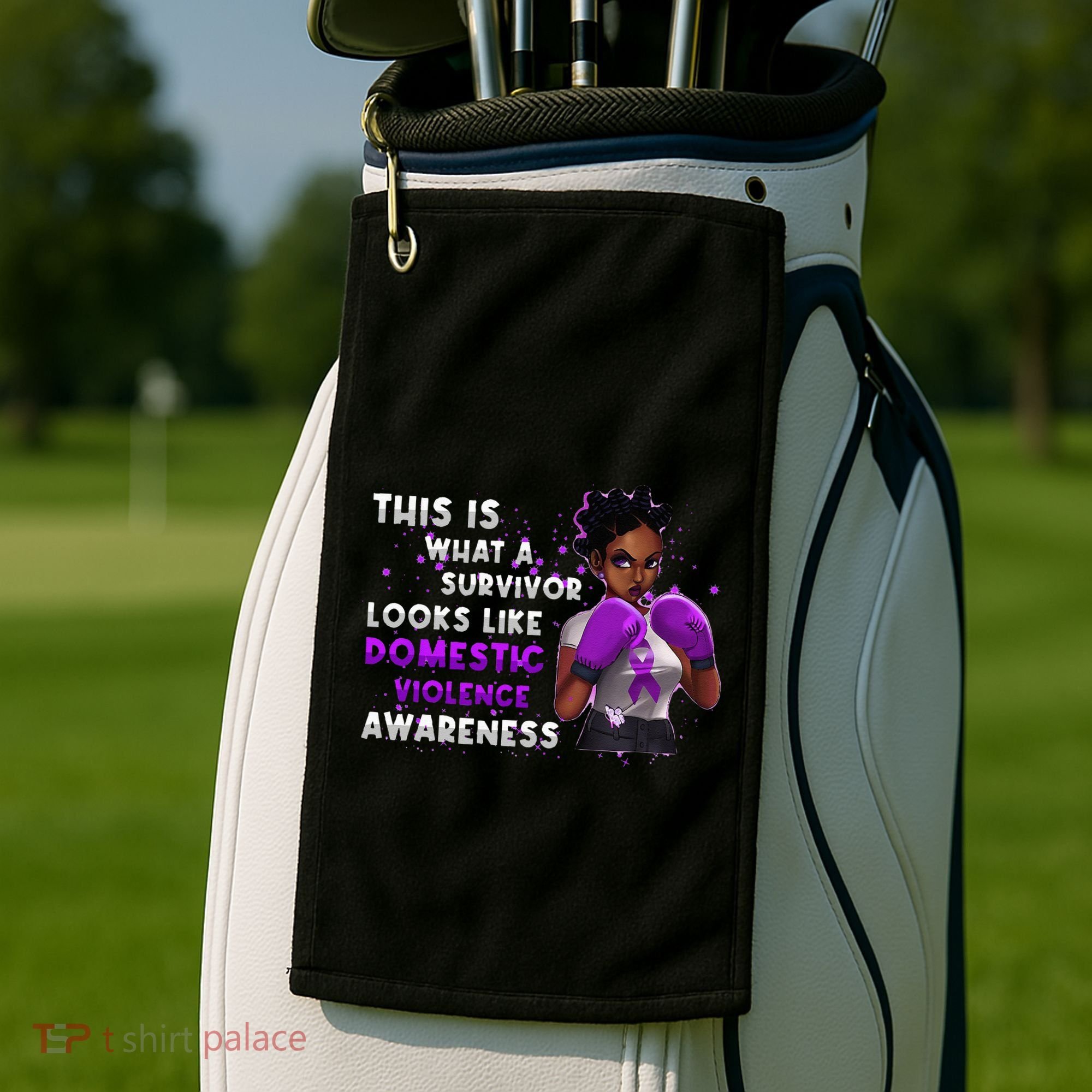 Survivor Domestic Violence Awareness Purple Golf Towel