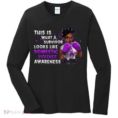 Survivor Domestic Violence Awareness Purple Women's Long Sleeve Shirt