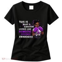 Survivor Domestic Violence Awareness Purple Women's T-Shirt thumb 0