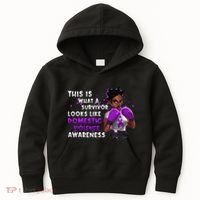 Survivor Domestic Violence Awareness Purple Kids Hoodie thumb 0