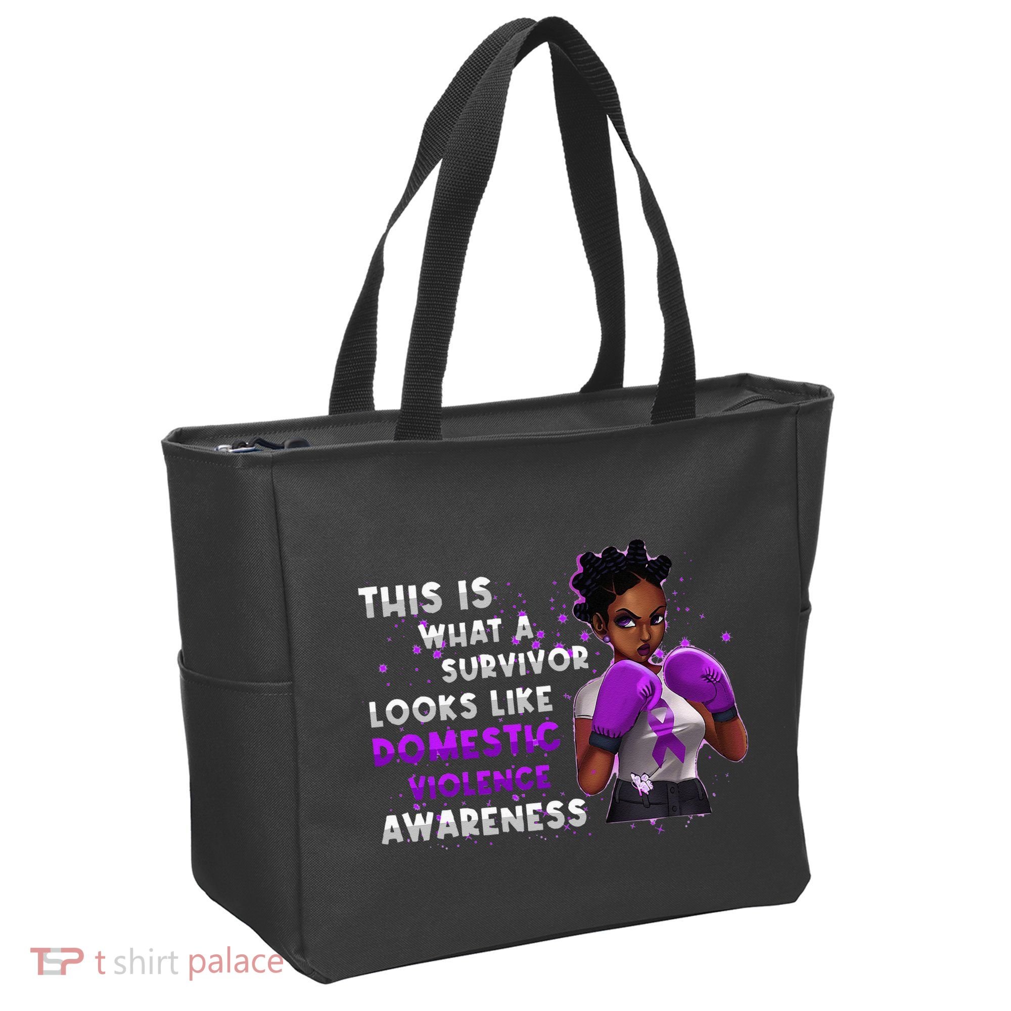 Survivor Domestic Violence Awareness Purple Tote Bag