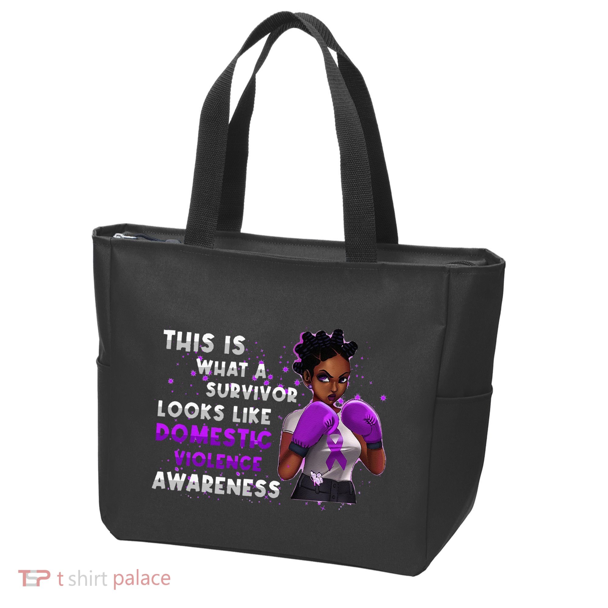 Survivor Domestic Violence Awareness Purple Tote Bag